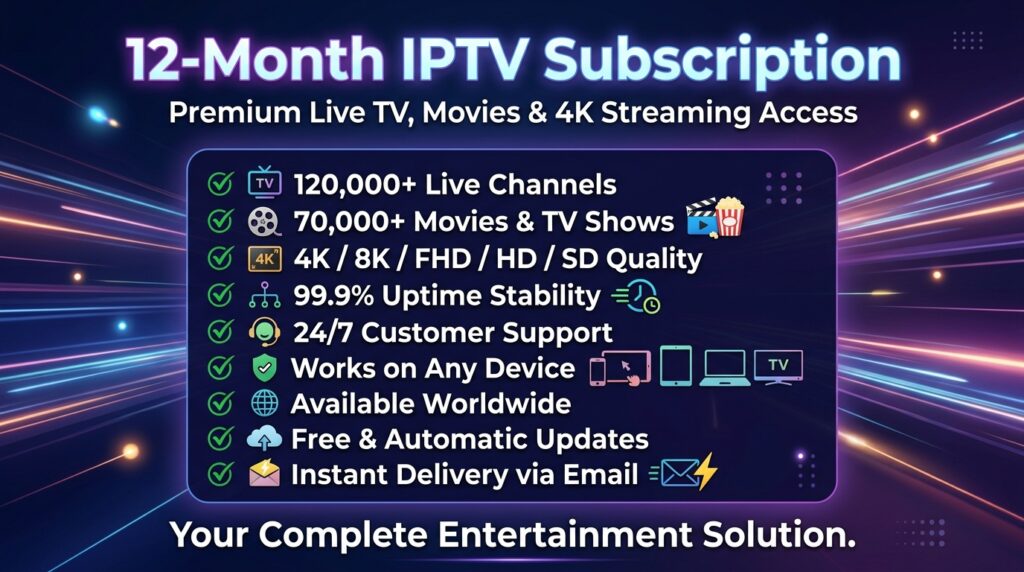 12-Month IPTV Subscription