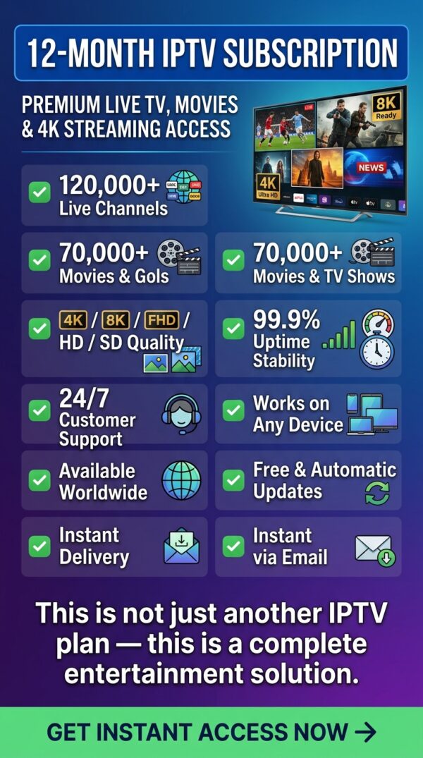 12-Month IPTV Subscription