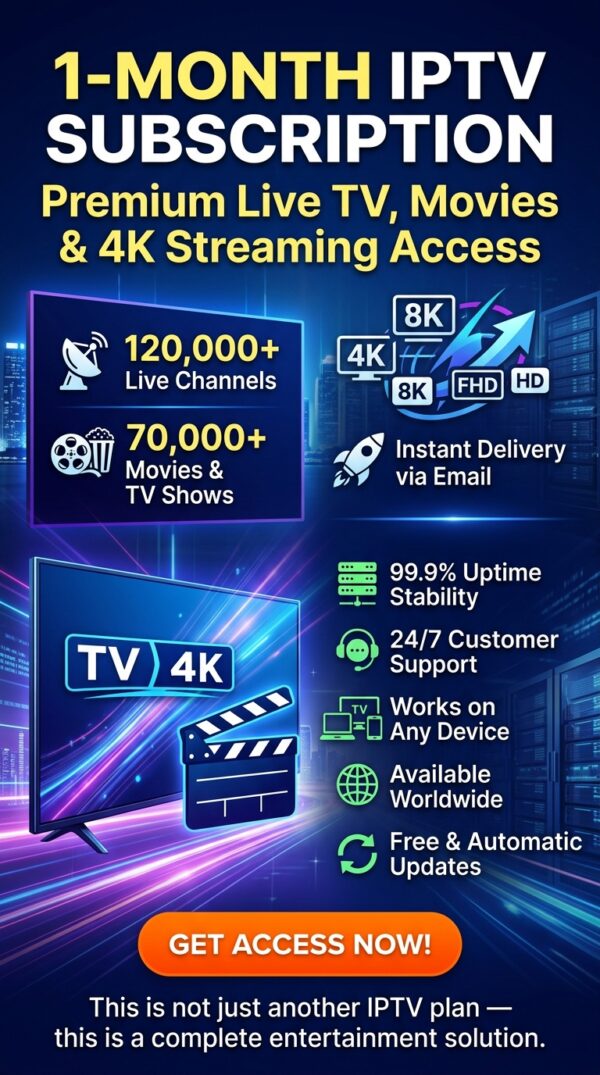 1-Month IPTV Subscription 1-Month IPTV Subscription